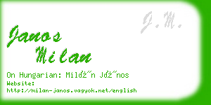 janos milan business card